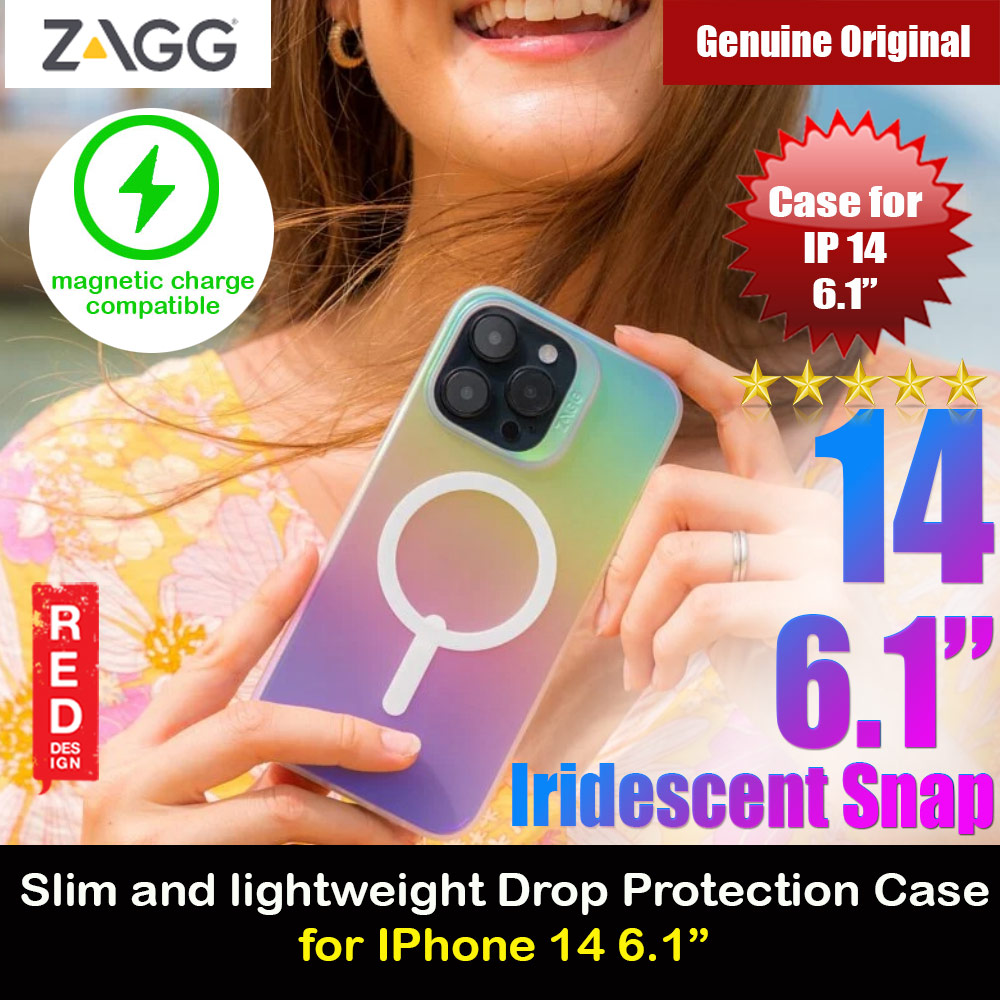 Picture of Zagg Iridescent SnapSlim Design Improved Grip Drop Protection Anti Finger Print Magsafe Compatible Case for iPhone 14 6.1 (Iridescent Matte Clear) Apple iPhone 14 6.1- Apple iPhone 14 6.1 Cases, Apple iPhone 14 6.1 Covers, iPad Cases and a wide selection of Apple iPhone 14 6.1 Accessories in Malaysia, Sabah, Sarawak and Singapore 