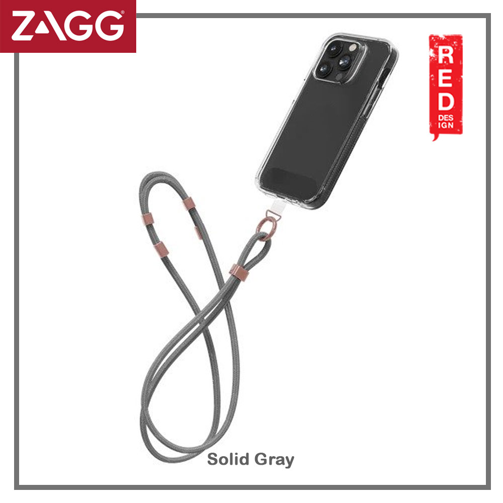 Picture of Zagg Crossbody Lanyard Shoulder Holder Link Strap 120cm for any closed-bottom phone case (Solid Gray)