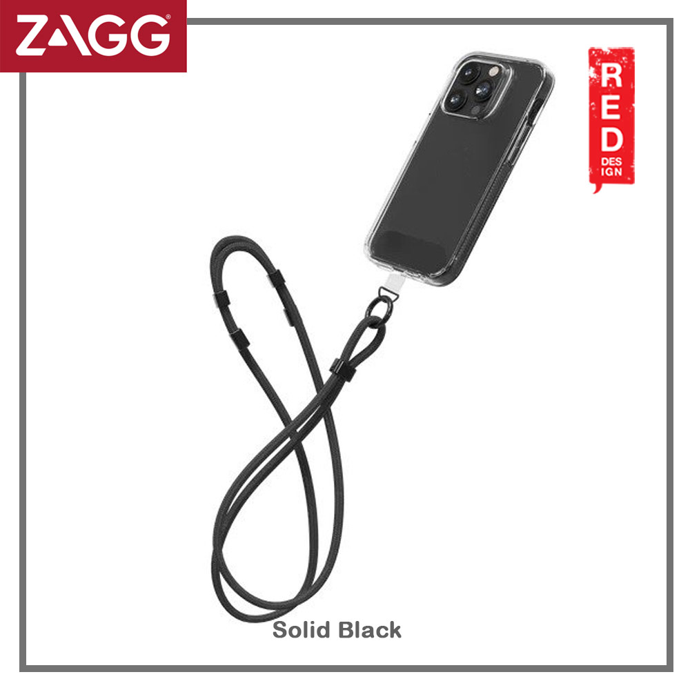 Picture of Zagg Crossbody Lanyard Shoulder Holder Link Strap 120cm for any closed-bottom phone case (Solid Black)